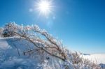 Seoraksan Mountains Is Covered By Morning Fog In Winter, Korea Stock Photo