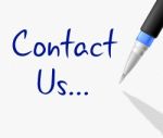 Contact Us Means Mail Internet And Message Stock Photo