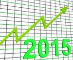 Twenty Fifteen Graph Chart Shows Increase In 2015 Stock Photo