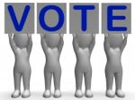 Vote Banners Shows Political Elections Or Choices Stock Photo