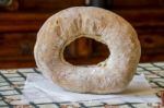 Round Loaf Of Traditional Bread Stock Photo