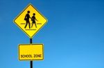 School Zone Sign Stock Photo