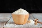 Rice Bowl With Black Background Stock Photo