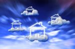 House In Clouds Stock Photo