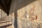 Ancient Corridor At Angkor Wat Stock Photo