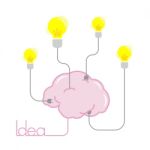 Idea Light Bulb Energy From Brain Illustration Stock Photo