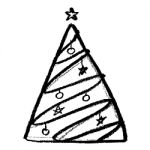 Doodle Hand Drawn Christmas Tree Image Stock Photo