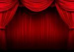 Red Stage Curtain Stock Photo