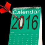 2016 Calendar Means Future Target Plan Stock Photo