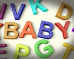 Baby Written In Kids Letters Stock Photo