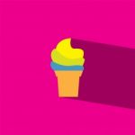 Ice Cream Flat Icon   Illustration  Stock Photo