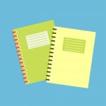 Notebooks Flat Design Stock Photo