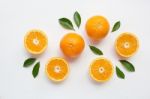 Fresh Orange Citrus Fruit Isolated On White Background Stock Photo