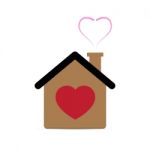  Love Heart House Illustration Stock Photo