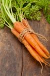 Baby Carrots Bunch Tied With Rope Stock Photo