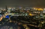 Scenic Of Hamburg Night Cityscape Stock Photo