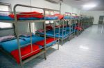 A Row Soldier Bunk Beds Stock Photo