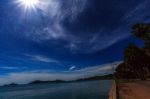 Blue Sea Water Surface On Sky Stock Photo