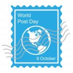 World Post Day With Globe Icon -  Illustration Stock Photo