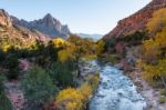 Late Afternoon Virgin River Valley Stock Photo