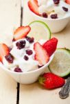 Fruit And Yogurt Salad Healthy Breakfast Stock Photo