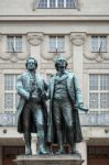 The Goethe–schiller Monument In Weimar Germany Stock Photo