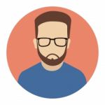 User Icon, Male Hipster Avatar- Flat Design Stock Photo