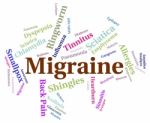 Migraine Headache Indicates Ill Health And Affliction Stock Photo