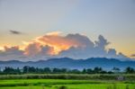 Beautiful Clouds, Dark Clouds And Warm Stock Photo