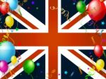 Union Jack Represents English Flag And Balloon Stock Photo