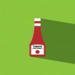 Tomato Sauce Bottle Flat Icon   Illustration  Stock Photo