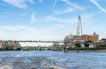 The Shard And Millennium Bridge In London Stock Photo