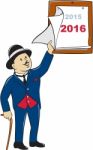 Man Peeling New Year 2016 Calendar
 Stock Photo