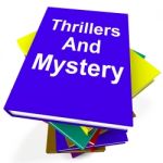 Thrillers And Mystery Book Stack Shows Genre Fiction Books Stock Photo