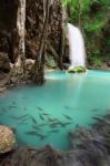 Erawan Waterfall Stock Photo