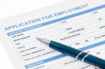 Application For Employment Form Stock Photo