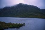 Cradle Mountain In Tasmania On A Cloudy Day Stock Photo