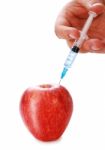 Apple And Syringe Stock Photo