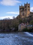 Durham, County Durham/uk - January 19 : View Along The River Wea Stock Photo