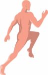 Male Human Anatomy Running Stock Photo