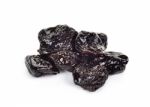 Dried Prune Isolated On The White Background Stock Photo