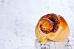 Fresh Cinnamon Roll Stock Photo