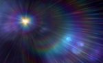 Spectrum Digital Lens Flare In Black Background Horizontal Frame Stock Photo