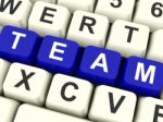 Team Word In Blue Computer Keys Stock Photo