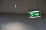 Emergency Exit Sign Stock Photo