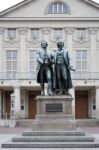 The Goethe–schiller Monument In Weimar Germany Stock Photo