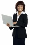 Business Lady Using Laptop Stock Photo