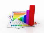 3d Business Graph Stock Photo