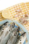 Raw Short Mackerel Fish Stock Photo