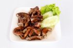 Grilled Pork Chitterlings Stock Photo